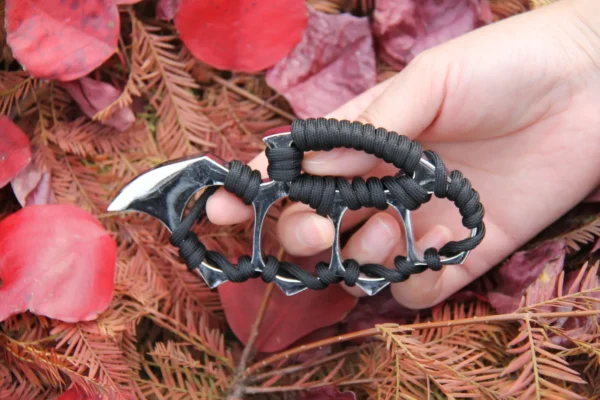 Silver Four Fingers Brass Knuckle with Paracord Wrapping #1 - Image 5