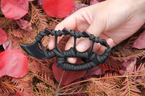 Black Four Fingers Brass Knuckle with Paracord Wrapping #1 - Image 4