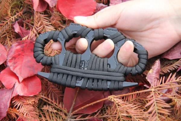 Black Four Fingers Brass Knuckle with Paracord Wrapping #2 - Image 4