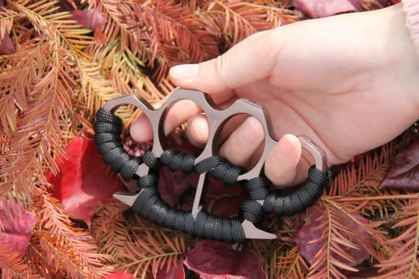 Copper Four Fingers Brass Knuckle with Paracord Wrapping #3 - Image 2